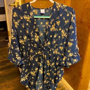 Blouse cardigan throw over